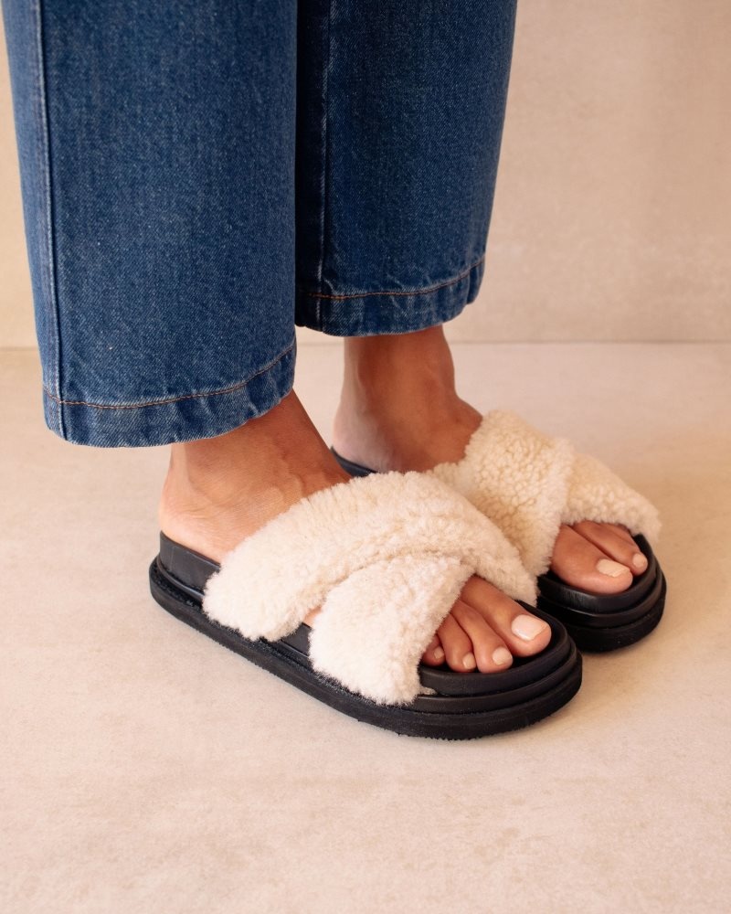 Alohas Cloud Shearling Slippers Negros | VNMSE4169