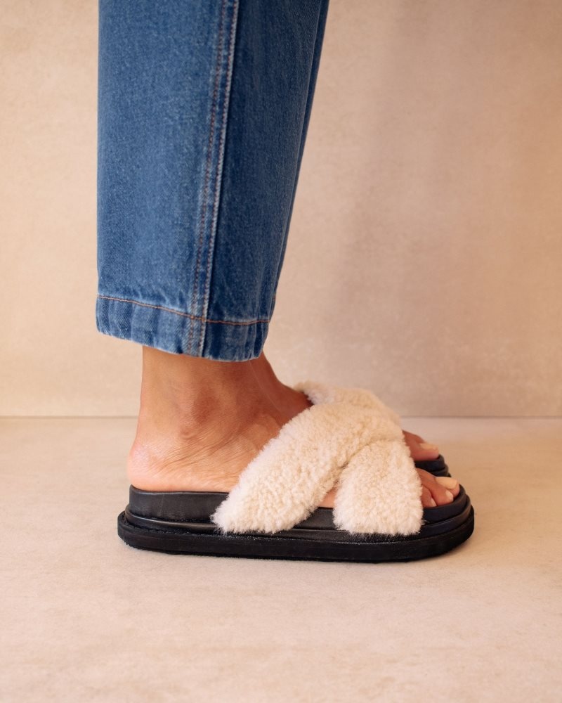 Alohas Cloud Shearling Slippers Negros | VNMSE4169