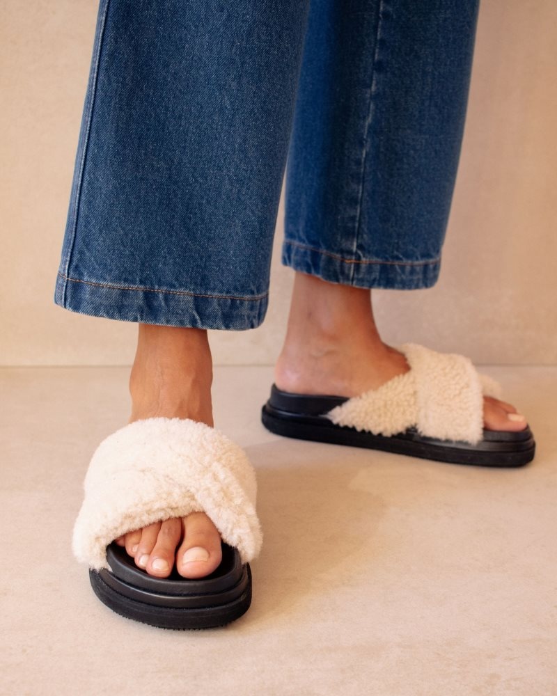 Alohas Cloud Shearling Slippers Negros | VNMSE4169