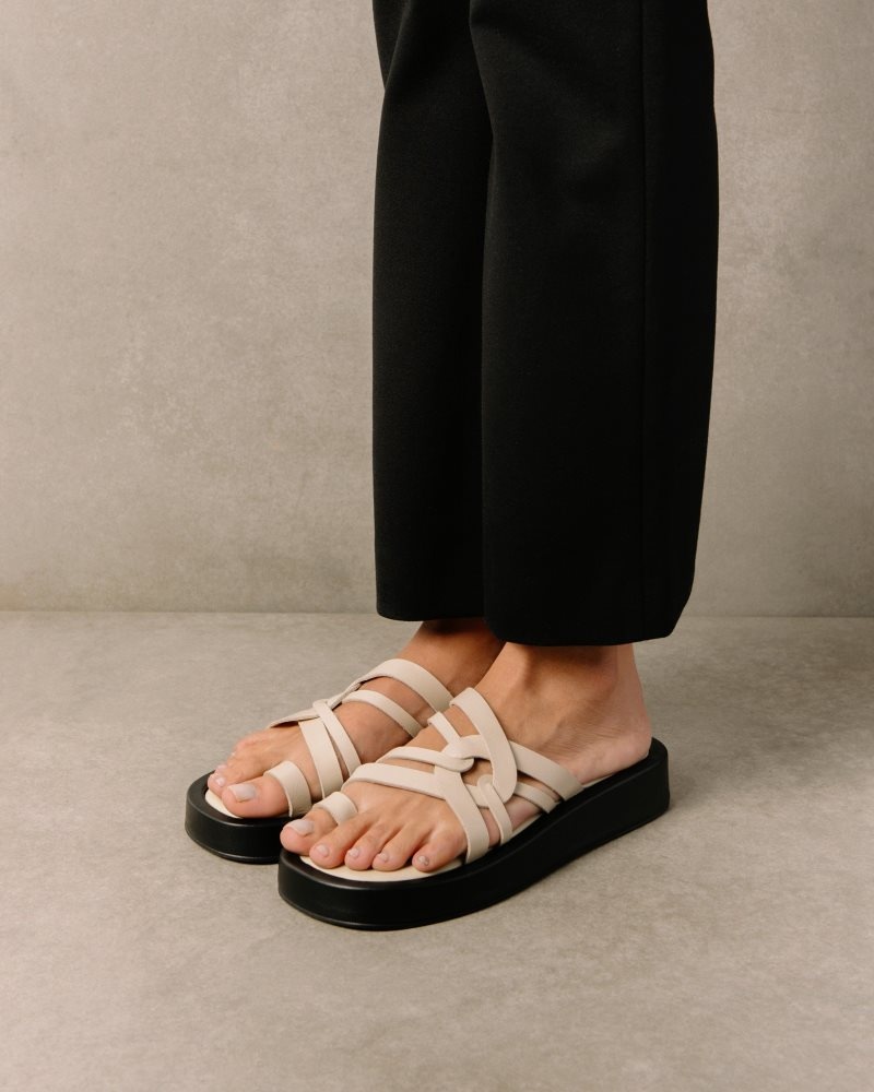 Alohas Cool Cuero Sandals Blancos | GNFSW9308