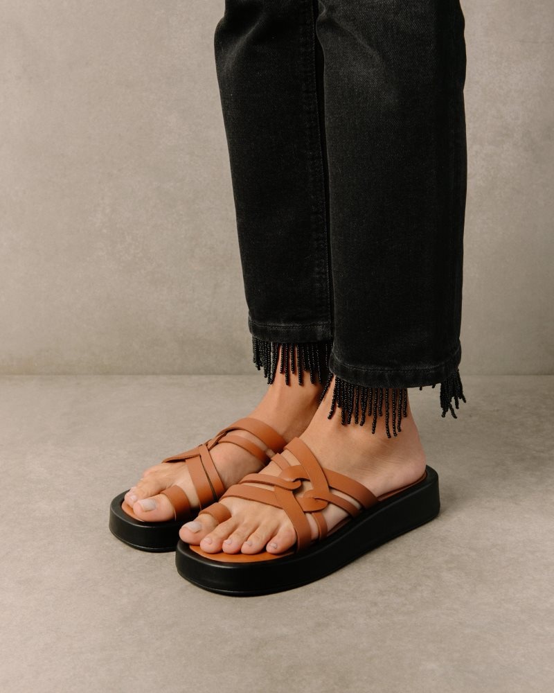 Alohas Cool Cuero Sandals Marrom | ZQNTA7315