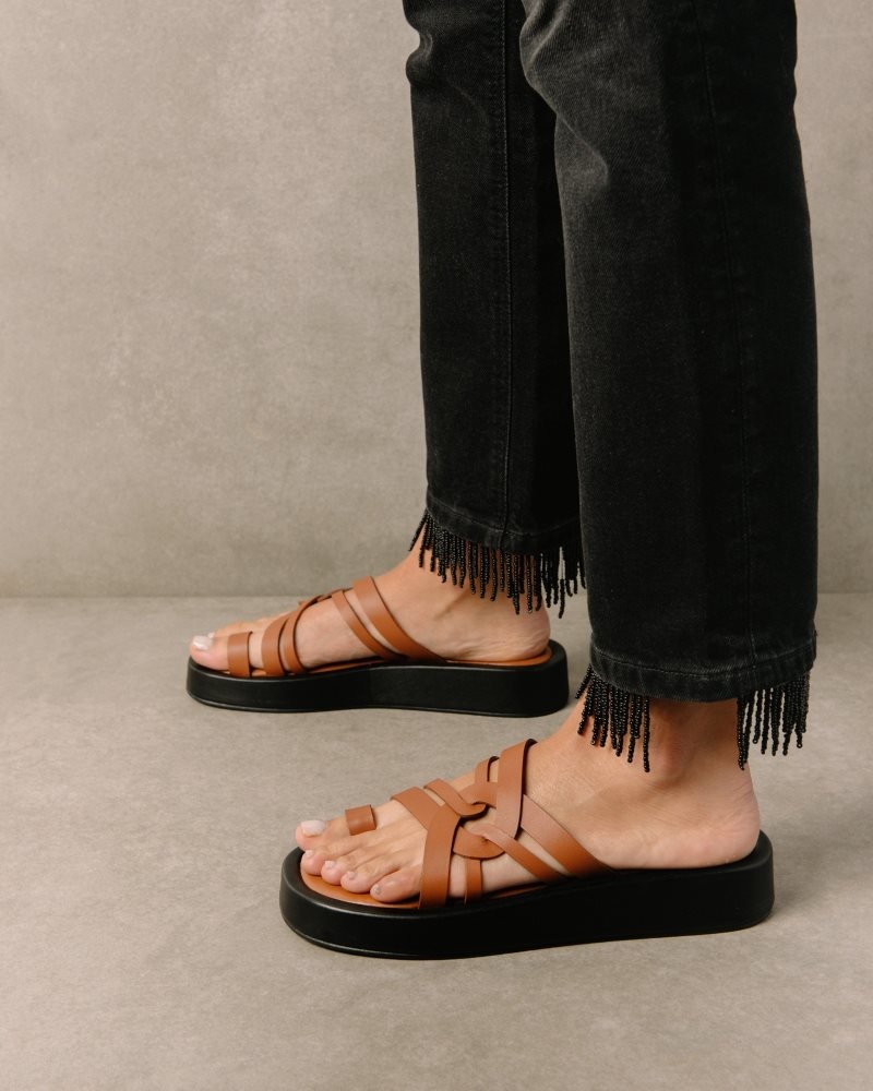 Alohas Cool Cuero Sandals Marrom | ZQNTA7315