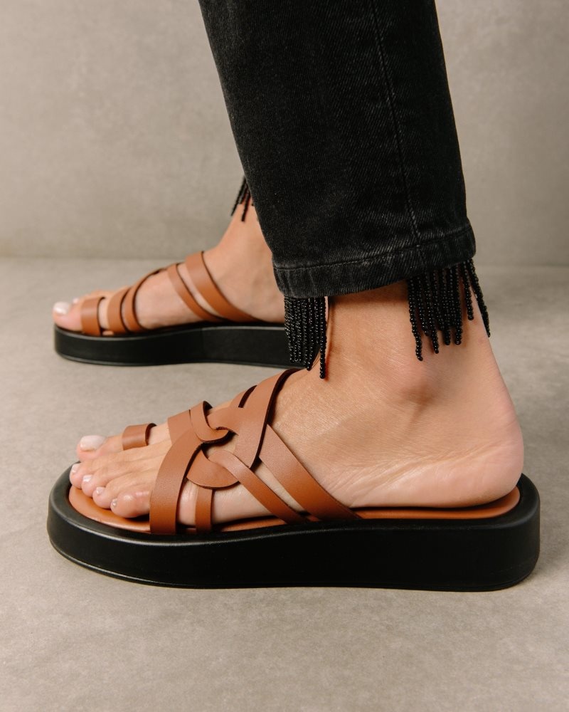 Alohas Cool Cuero Sandals Marrom | ZQNTA7315