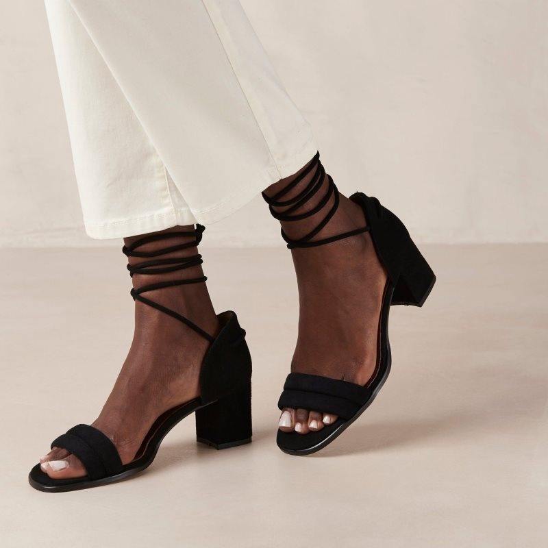 Alohas Dakota Gamuza Sandals Negros | ZJLSQ4069