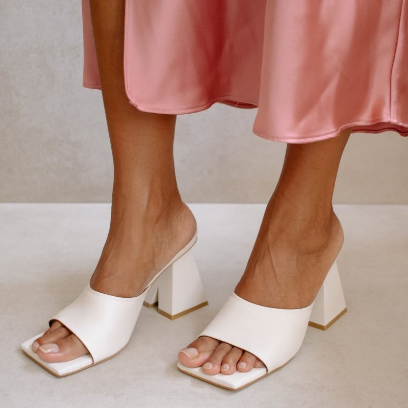 Alohas Dune Cuero Sandals Blancos | EFHCZ1594