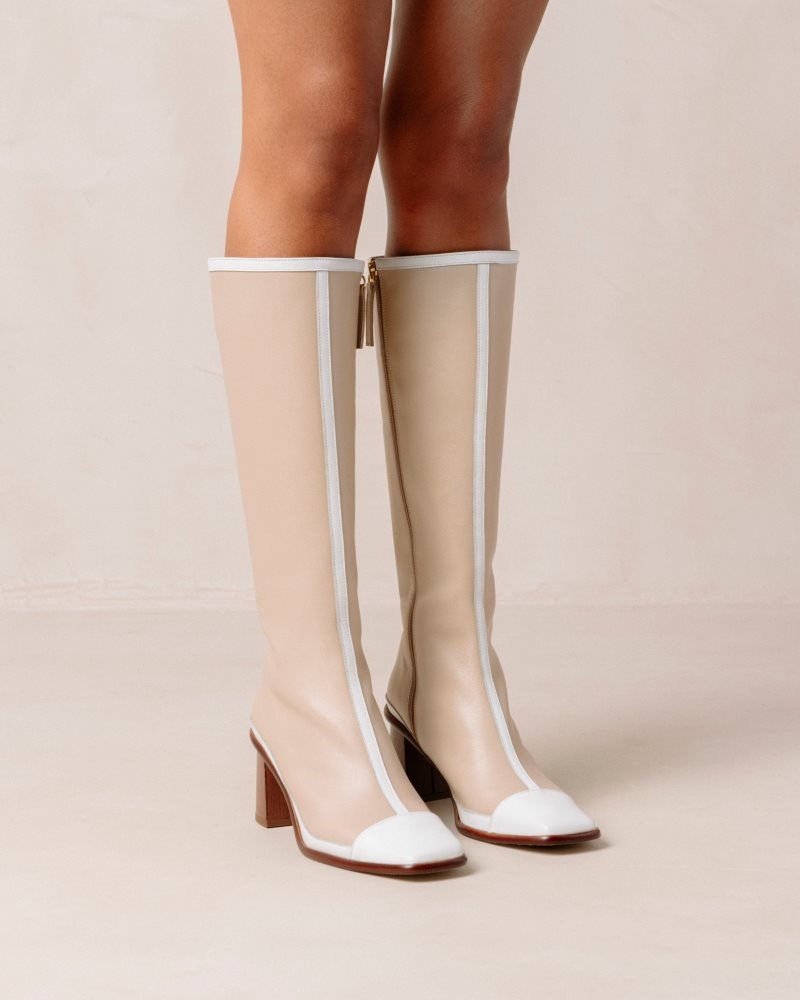 Alohas East Retro Cuero Boots Grises Beige Blancos | CYWKQ7316