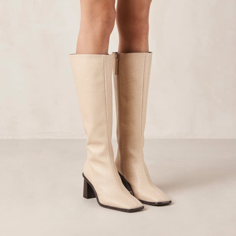 Alohas East Vegan Cuero Boots Grises Beige | EPOMW6157