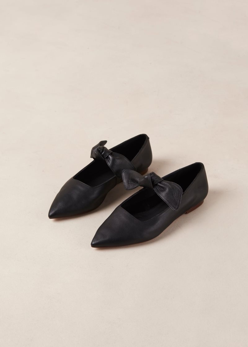 Alohas Fossil Cuero Ballet Flats Negros | PXTQS1954