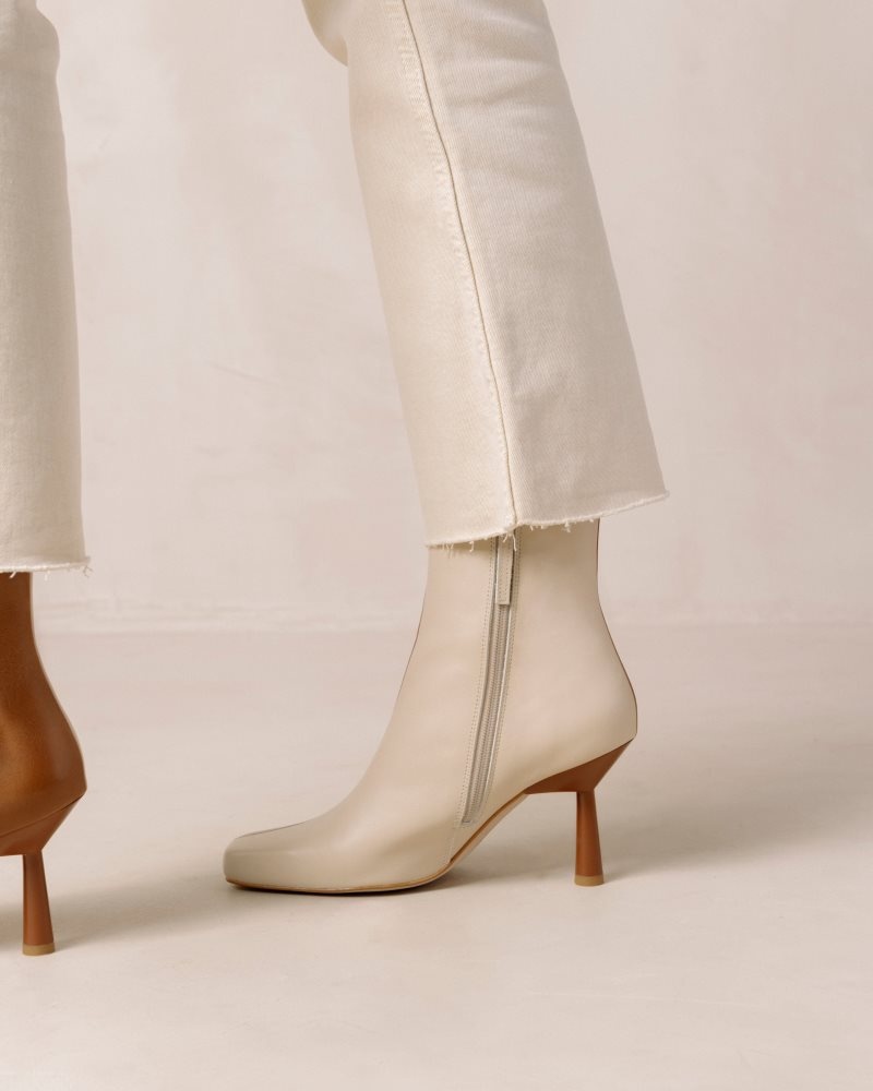 Alohas Frappe Cuero Boots Marrom Creme | LPYSB0472