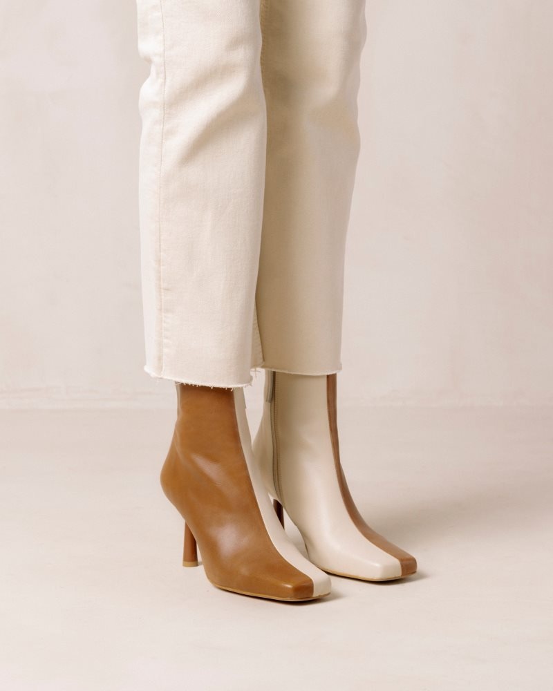 Alohas Frappe Cuero Boots Marrom Creme | LPYSB0472