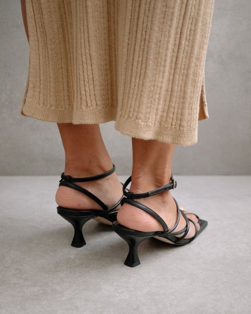 Alohas Ginza Cuero Sandals Negros | NJFPS6372