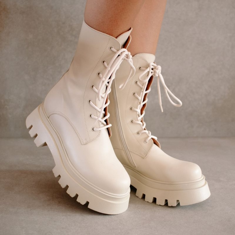 Alohas Globetrotter Cuero Boots Blancos | DEPAO0691