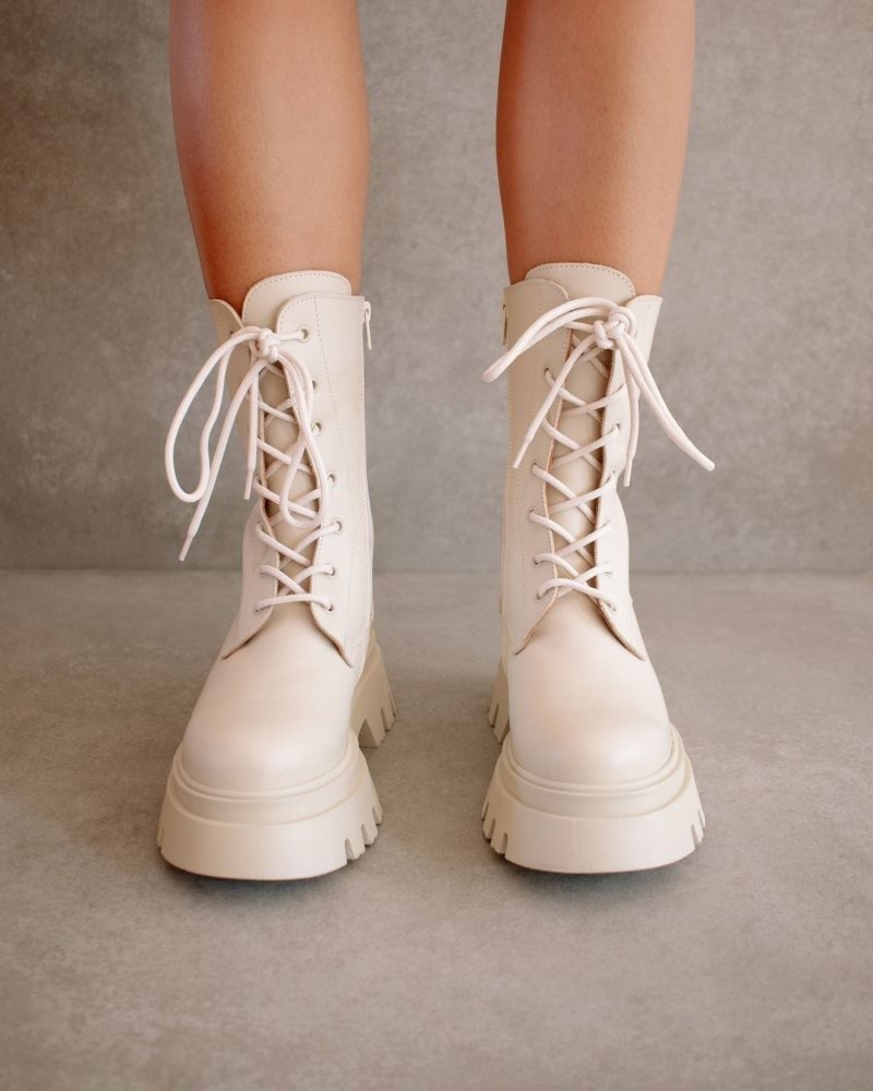 Alohas Globetrotter Cuero Boots Blancos | DEPAO0691