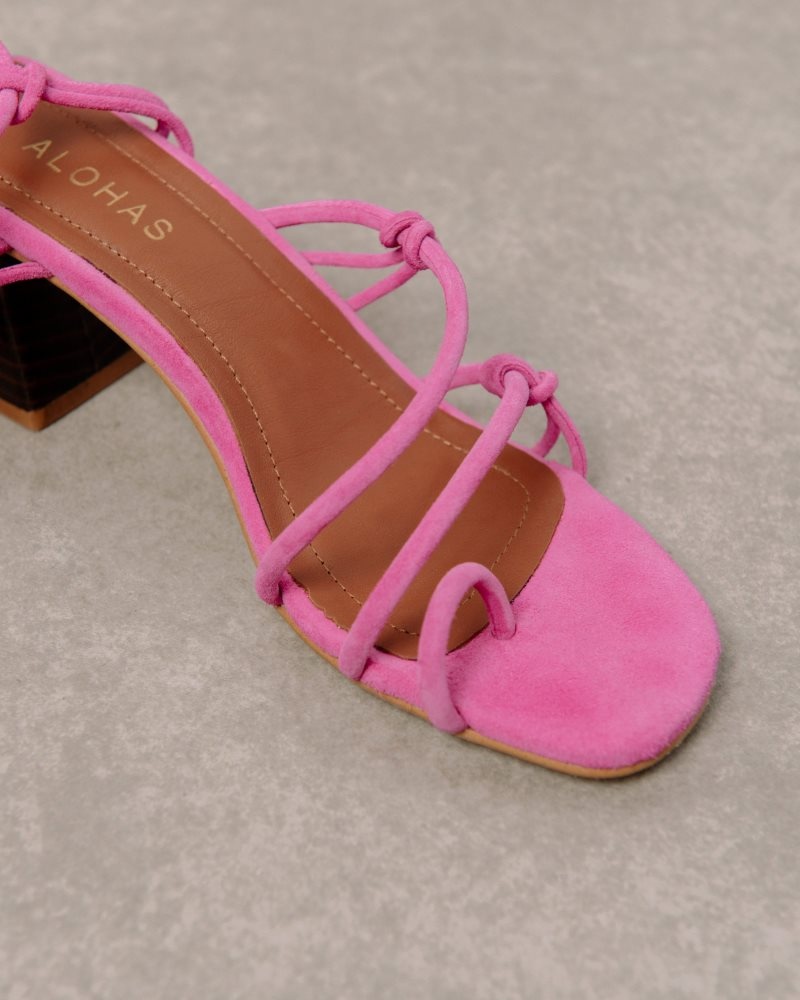 Alohas Goldie Cuero Sandals Magenta | CMNLA4593