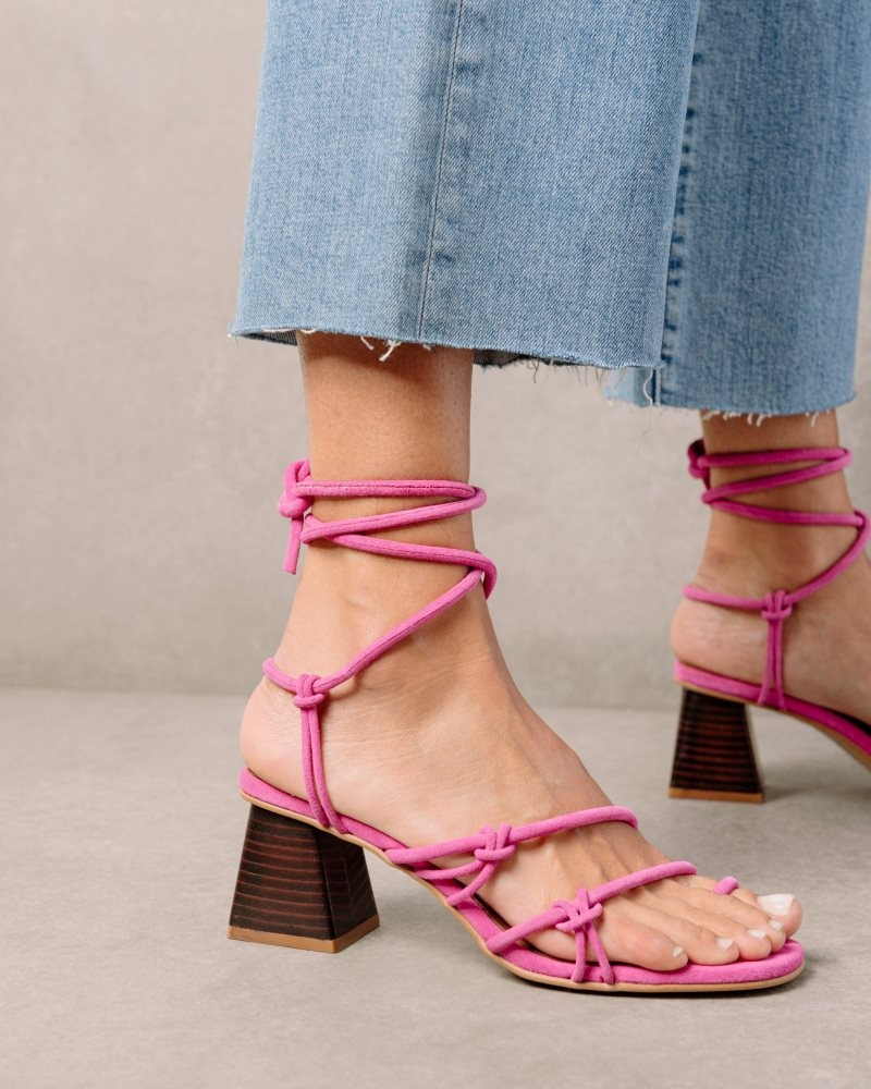 Alohas Goldie Cuero Sandals Magenta | CMNLA4593