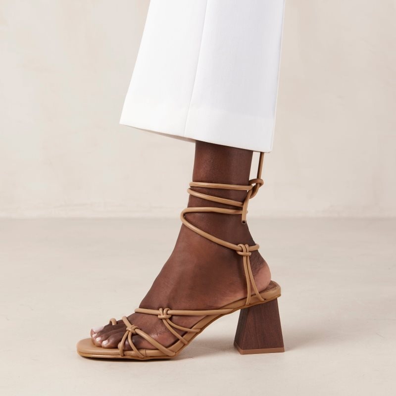 Alohas Goldie Vegan Cuero Sandals Marrom | NGUXC5137