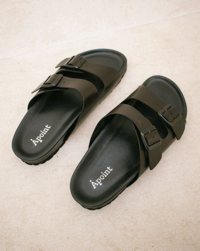 Alohas Homey Cuero Sandals Negros | GCJXO6039