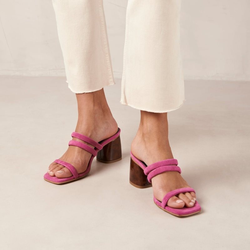 Alohas Indiana Cuero Sandals Rosas | ZNJSV0945