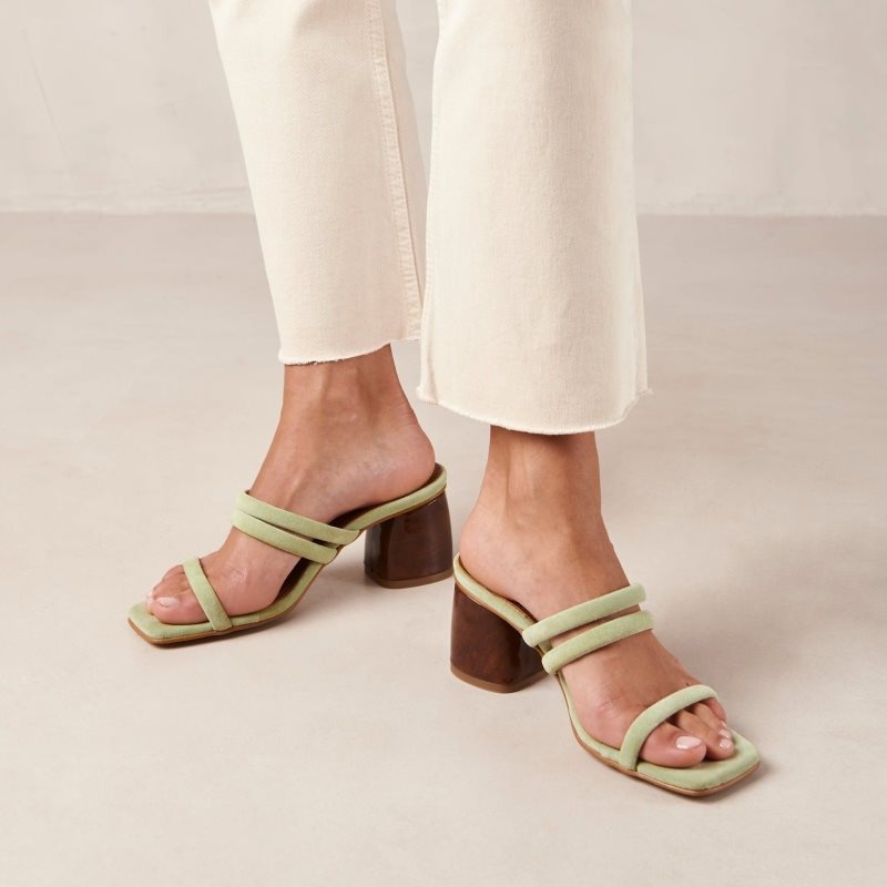 Alohas Indiana Cuero Sandals Verde Menta | UGNMY1362