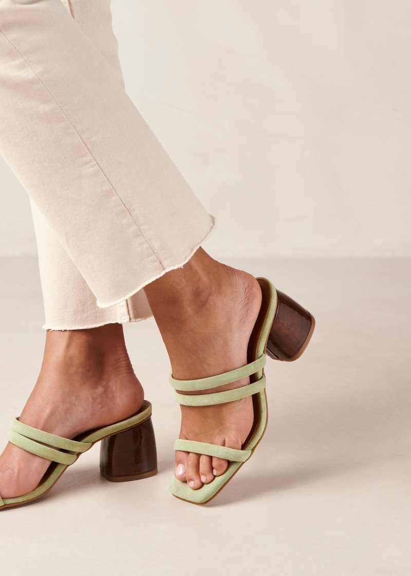 Alohas Indiana Cuero Sandals Verde Menta | UGNMY1362