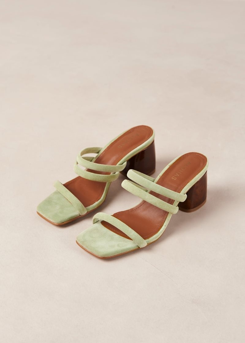 Alohas Indiana Cuero Sandals Verde Menta | UGNMY1362