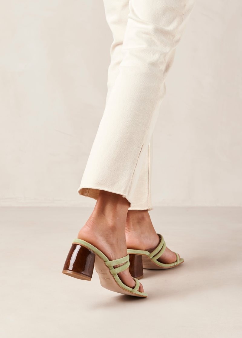 Alohas Indiana Cuero Sandals Verde Menta | UGNMY1362