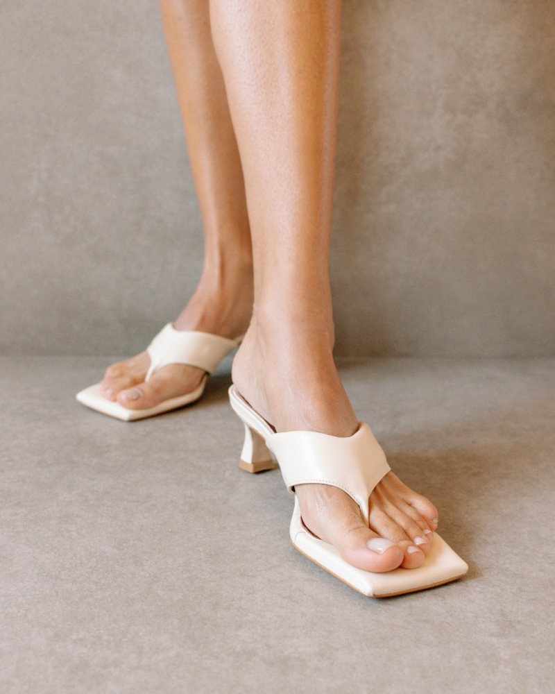 Alohas Jolla Vegan Cuero Sandals Blancos | PRMCS5238