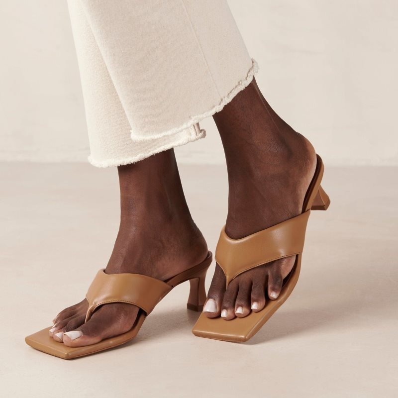 Alohas Jolla Vegan Cuero Sandals Marrom | CTMIS1569