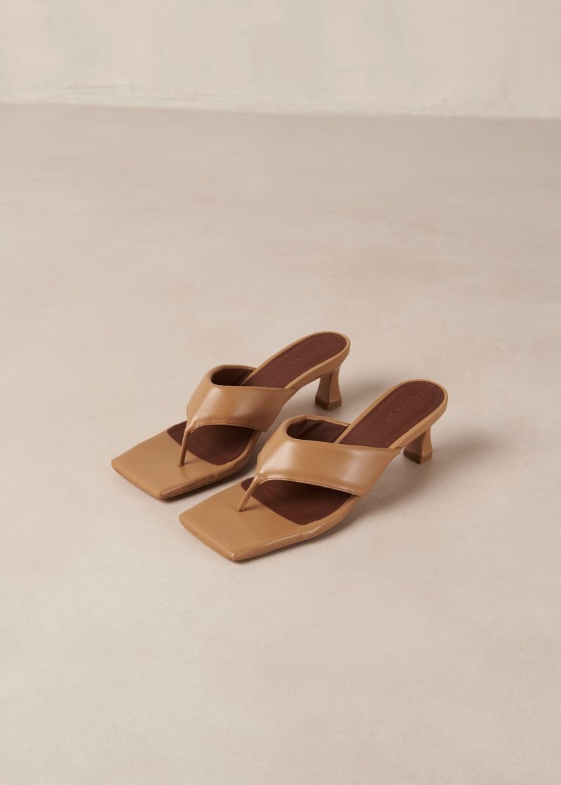 Alohas Jolla Vegan Cuero Sandals Marrom | CTMIS1569