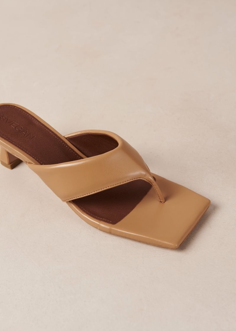 Alohas Jolla Vegan Cuero Sandals Marrom | CTMIS1569