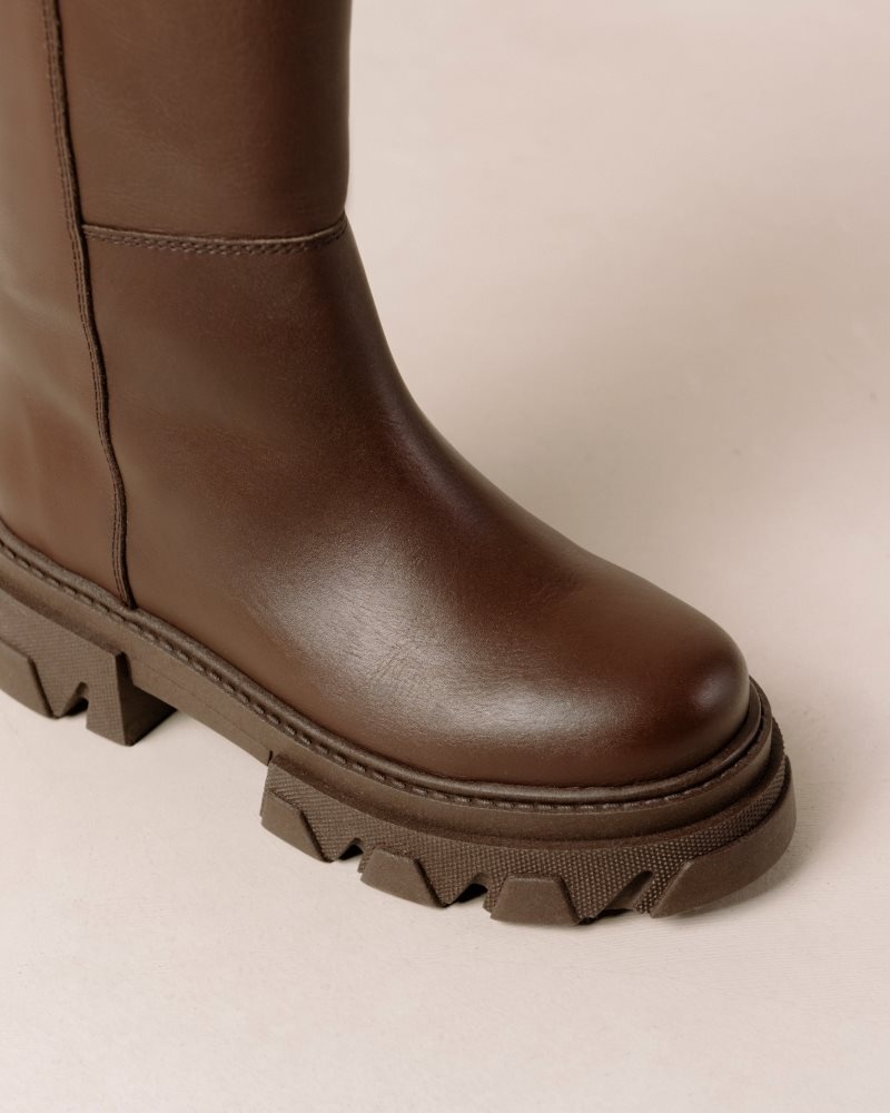 Alohas Katiuska Cuero Boots Cafes Marrom | EIRNP7613