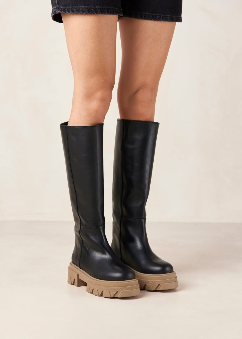 Alohas Katiuska Cuero Boots Grises Beige Negros | ONQEB8613