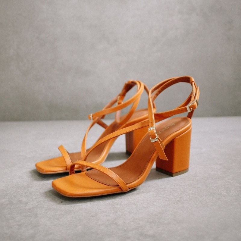 Alohas Manhattan Block Heel Sandals Naranjas | VCXIM4598