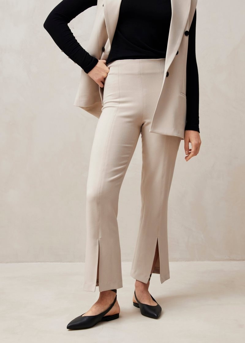 Alohas Martina Flare Pants Beige | HTWVS4710