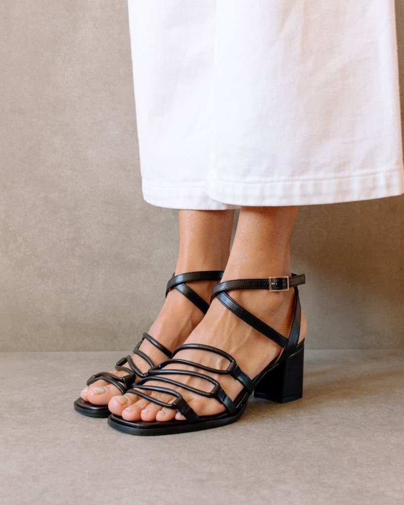 Alohas Mick Vegan Cuero Sandals Negros | WEGNU6748