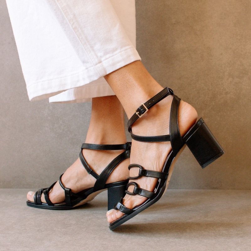 Alohas Mick Vegan Cuero Sandals Negros | WEGNU6748