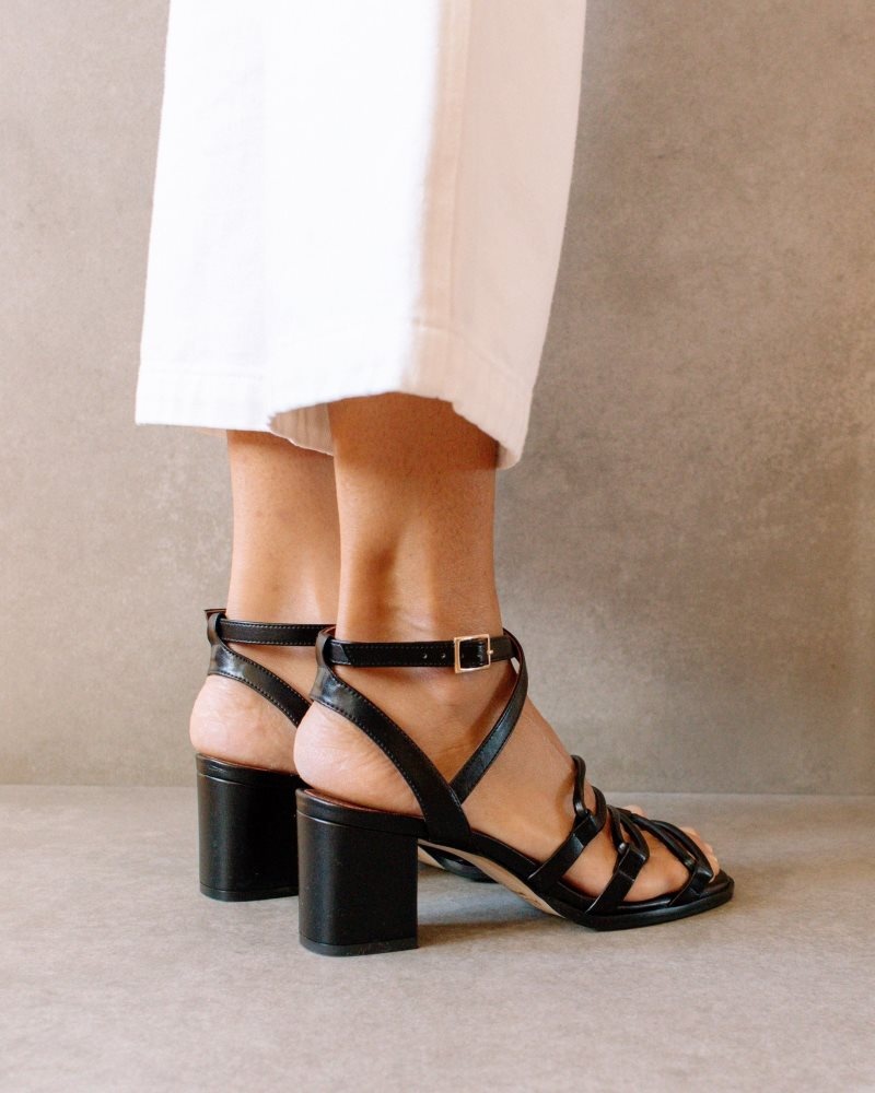 Alohas Mick Vegan Cuero Sandals Negros | WEGNU6748