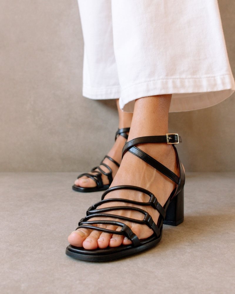 Alohas Mick Vegan Cuero Sandals Negros | WEGNU6748