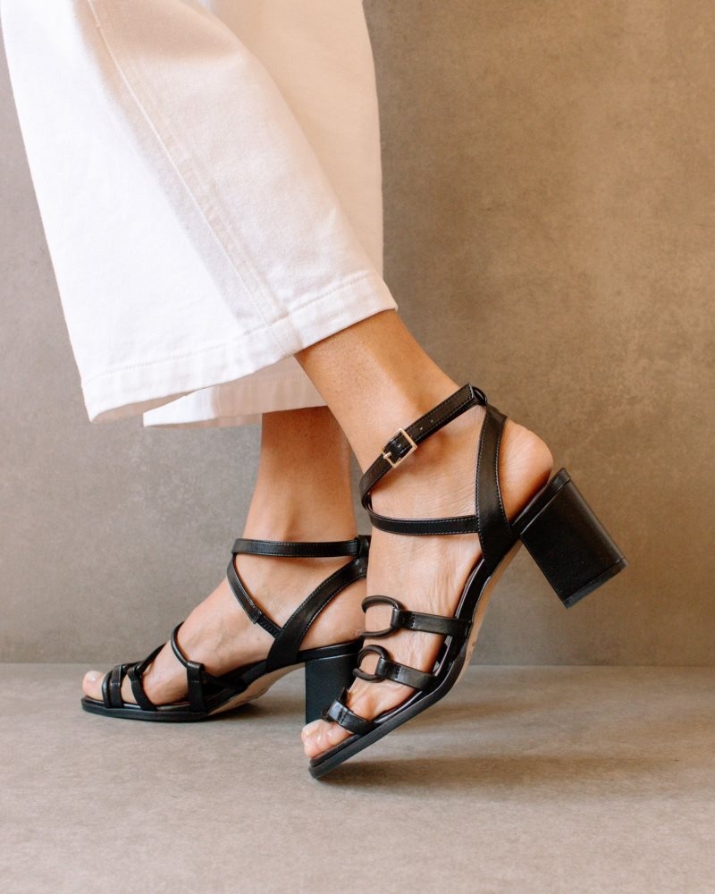 Alohas Mick Vegan Cuero Sandals Negros | WEGNU6748