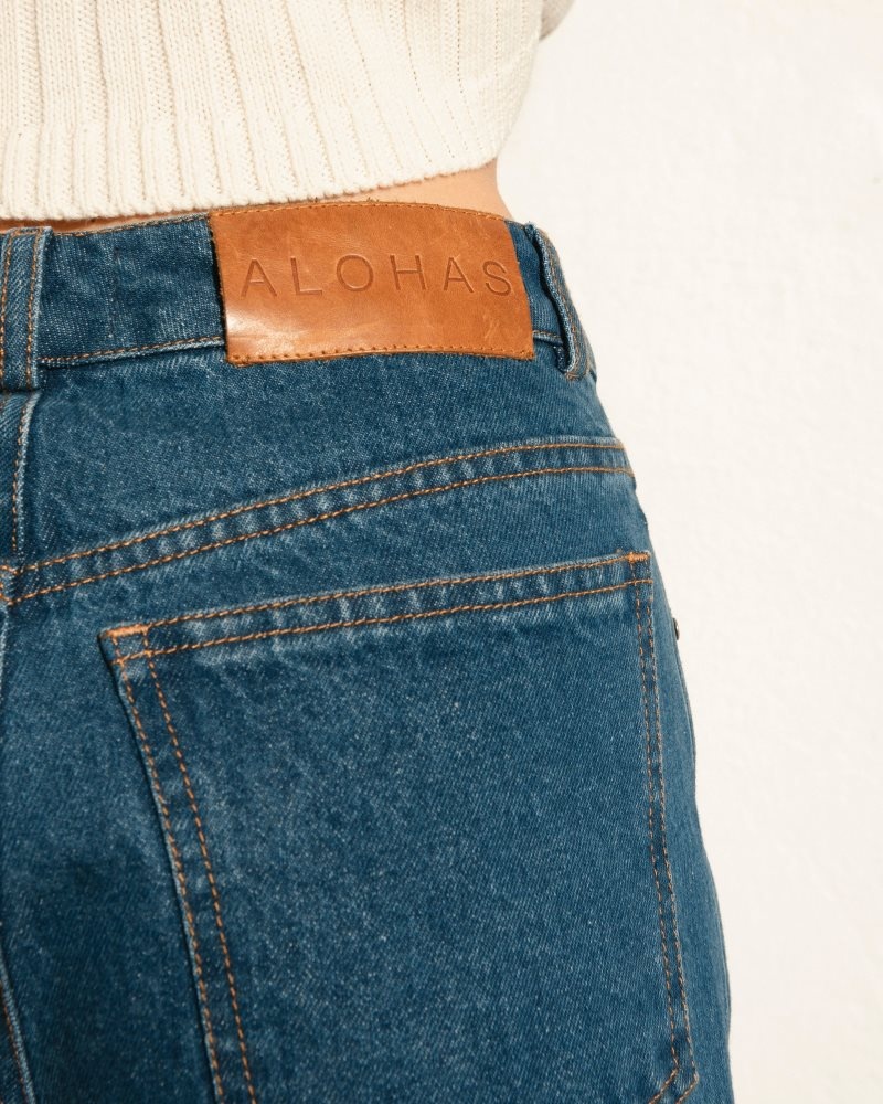 Alohas Monday Algodon Jeans Azules | KQFRV6359