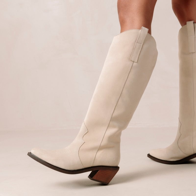 Alohas Mount Gamuza Boots Creme | YSQPX7483