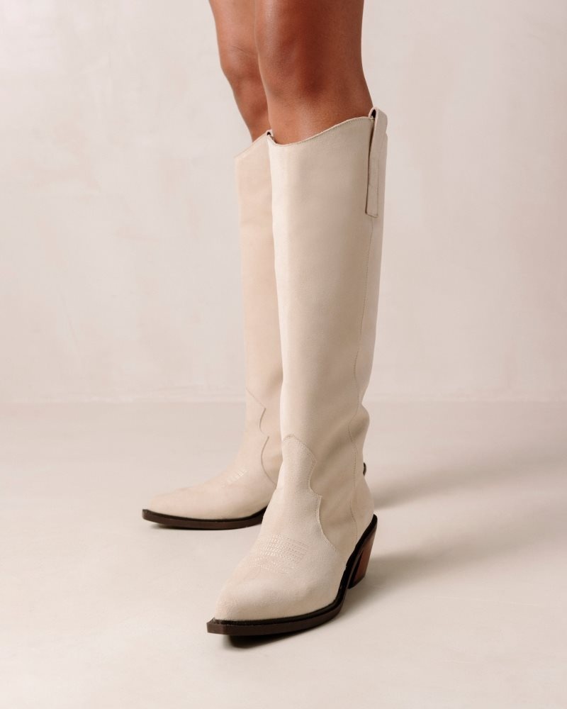 Alohas Mount Gamuza Boots Creme | YSQPX7483