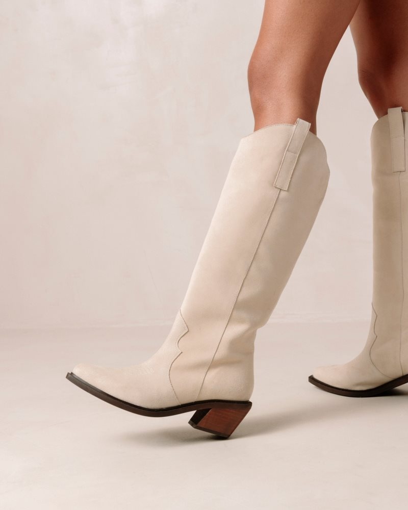 Alohas Mount Gamuza Boots Creme | YSQPX7483