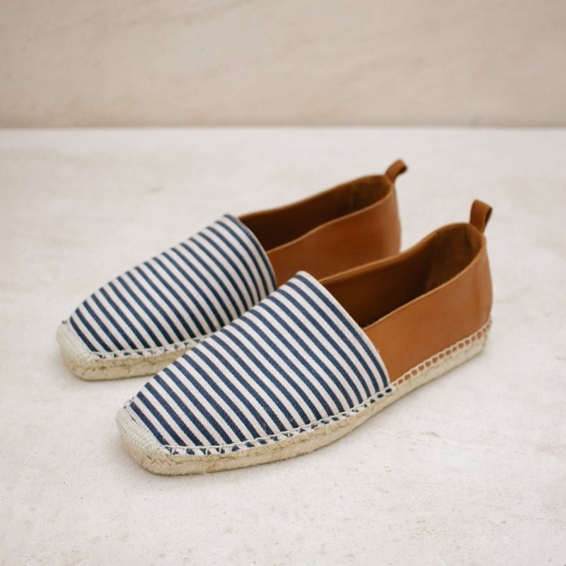 Alohas Naval Cuero Espadrilles Azul Marino | ENGUC3278