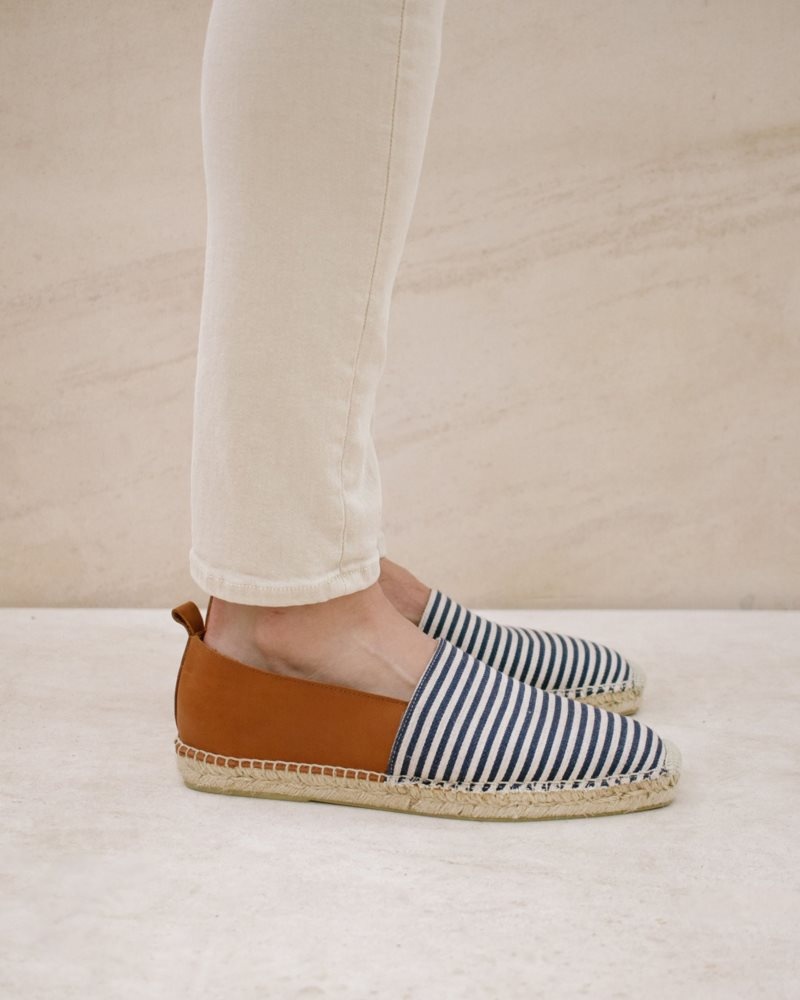 Alohas Naval Cuero Espadrilles Azul Marino | ENGUC3278