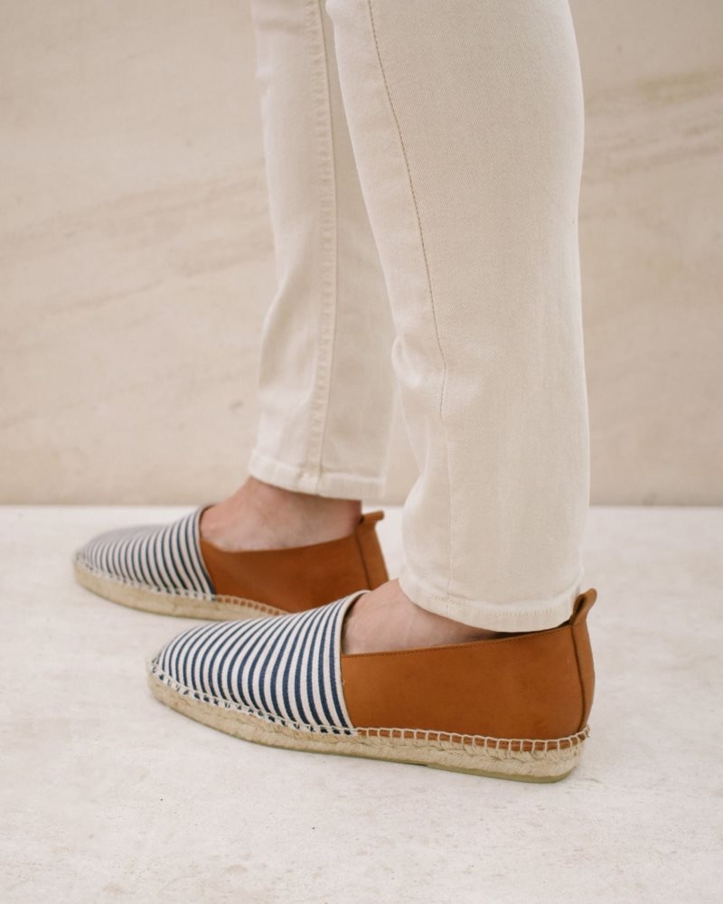 Alohas Naval Cuero Espadrilles Azul Marino | ENGUC3278