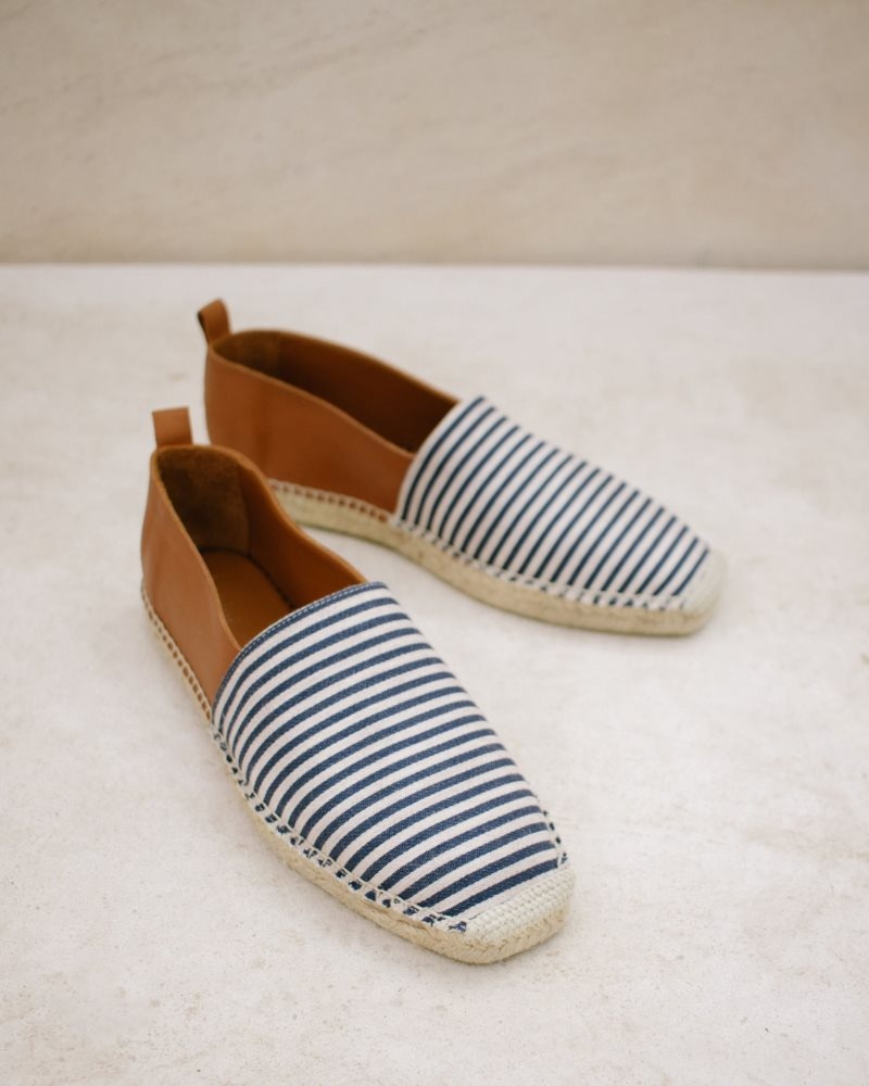 Alohas Naval Cuero Espadrilles Azul Marino | ENGUC3278