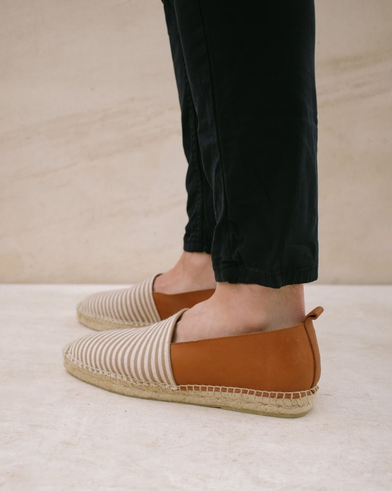 Alohas Naval Cuero Espadrilles Marrom | IKASV6450