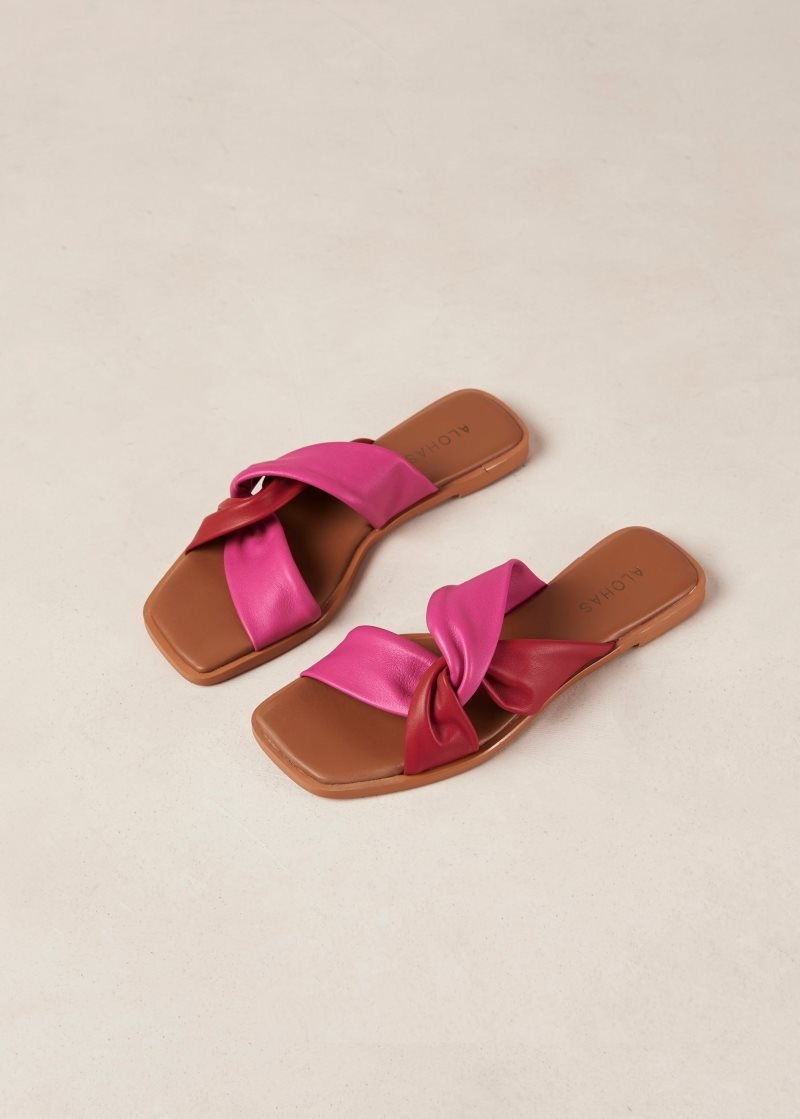 Alohas Nomad Cuero Sandals Rojos | ACILK2679