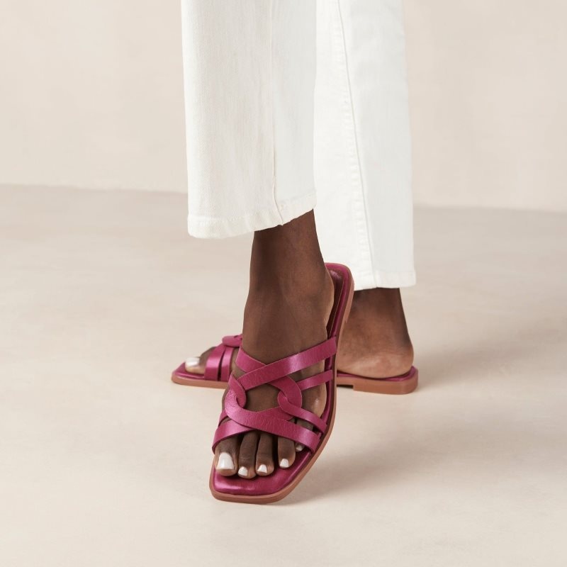 Alohas Pad Cuero Sandals Magenta | DEMRO0514